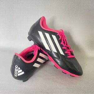 Adidas Junior Conquisto FG JR Soccer Cleats Black Pink Male Size 6